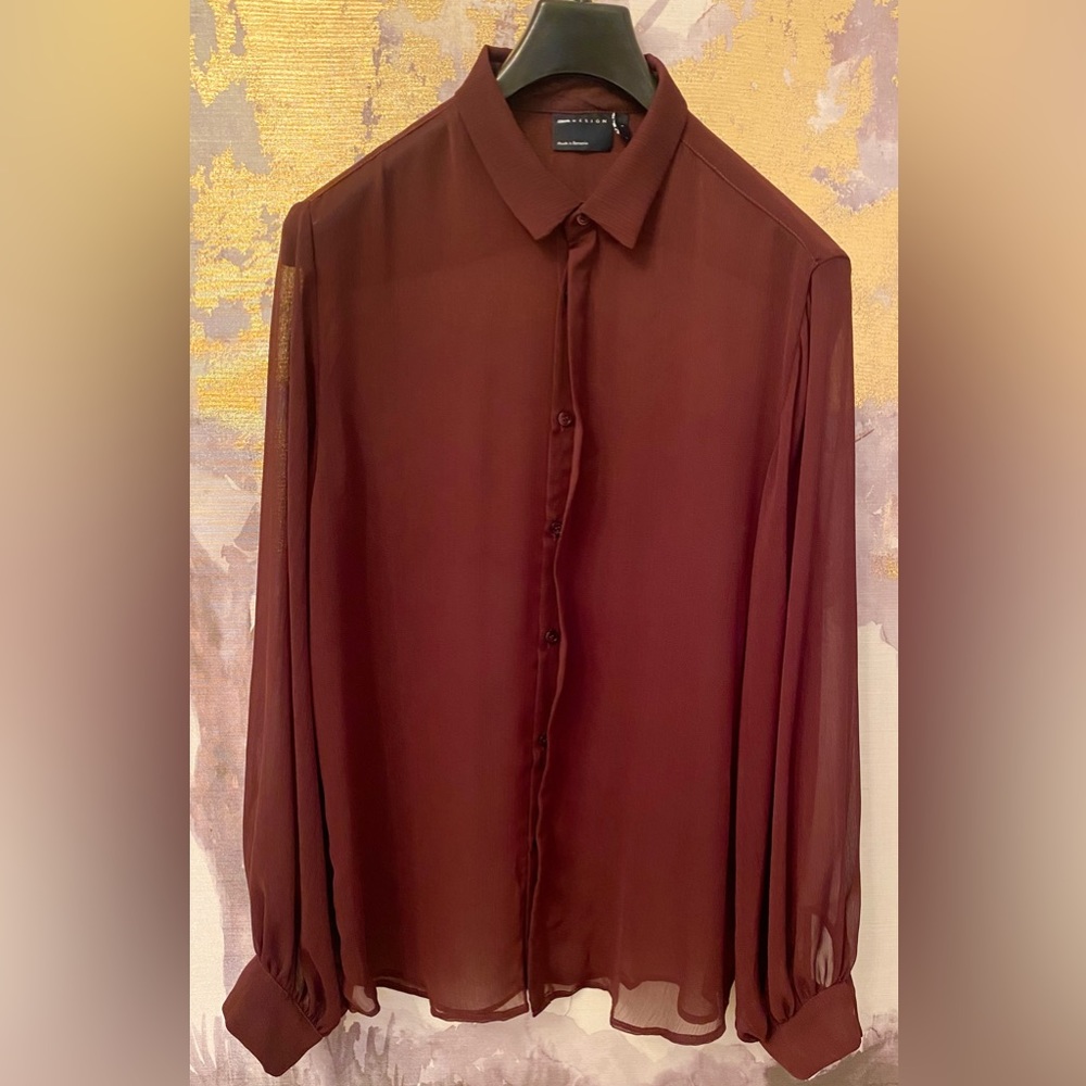 Sheer Burgundy shirt